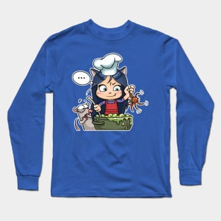 Kitty The Witch Food Chef Long Sleeve T-Shirt